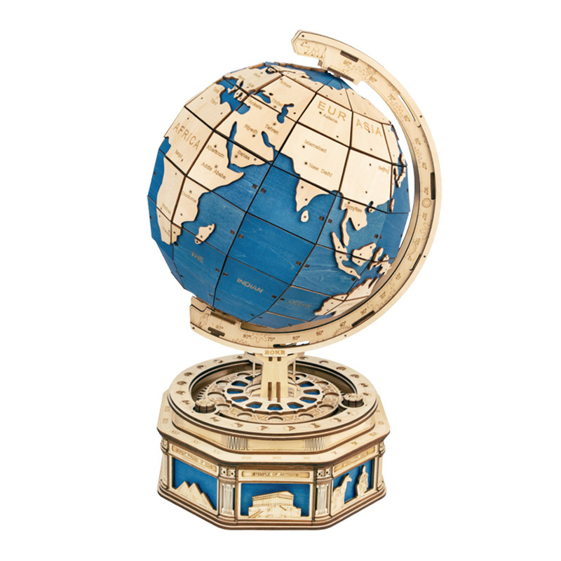 Handmade diy assembly globe creative birthday gift wooden three-dimensional adult puzzle toy